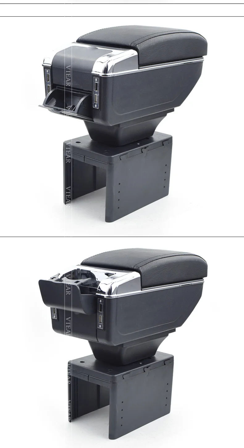 Vtear для kia spectra 2008, подлокотник, автомобильный подлокотник, кожаный ящик для хранения, аксессуары, центральная консоль, слот для чашки, авто стиль