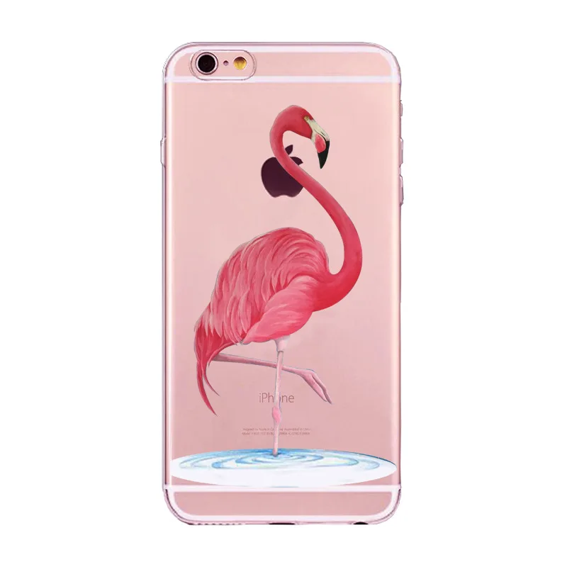 Чехол для телефона iPhone 8 7 6s 6 чехлы с фламинго цветочным листом Plus корпуса X чехол