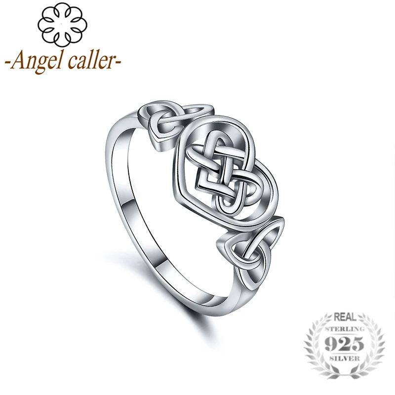 Кольцо в виде сердца Angel Caller Настоящее серебро 925 пробы ювелирное изделие для