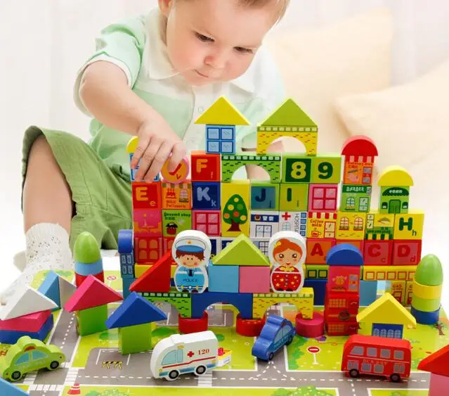 160 шт. оригинальные классические большие строительные деревянные блоки