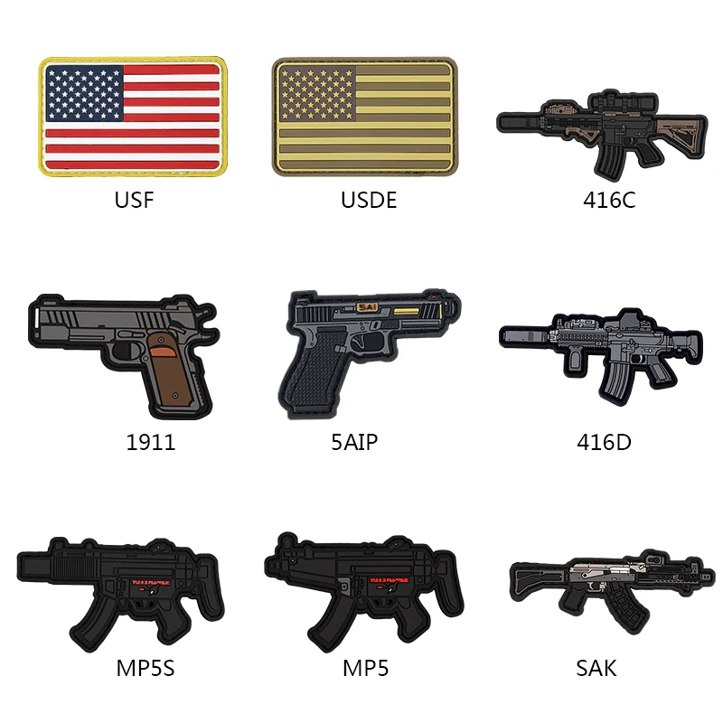 TMC Tactical PVC Patch Flag Name Large US Military Badges Hook and Loop USA Airsoft Duty |