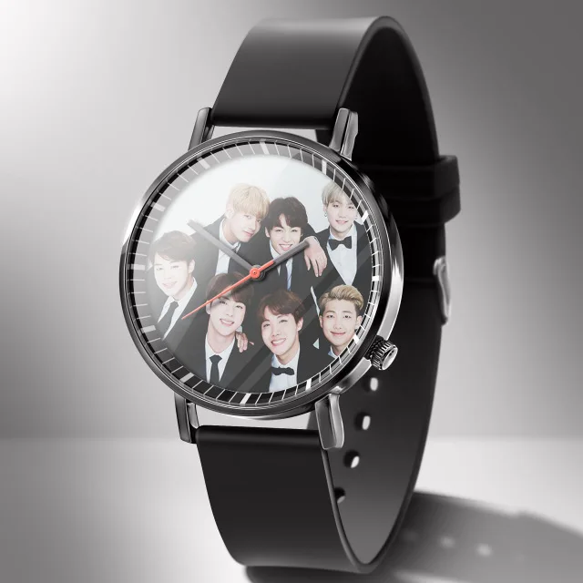 Kpop 2019 новые модные женские мужские повседневные кожаные часы Bangtan Boys кварцевые