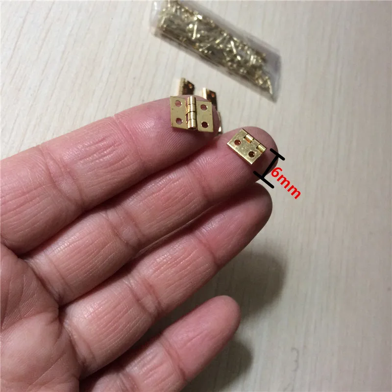 10Pcs 10*8mm Brass Mini Hinge Decor Door Hinges Wooden Gift Jewelry Box Fittings for Furniture Hardware+Nail | Обустройство дома