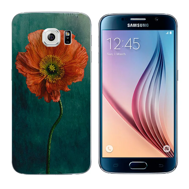 Ультратонкий Мягкий силиконовый черный чехол для Samsung Galaxy S6 s 6 с изображением