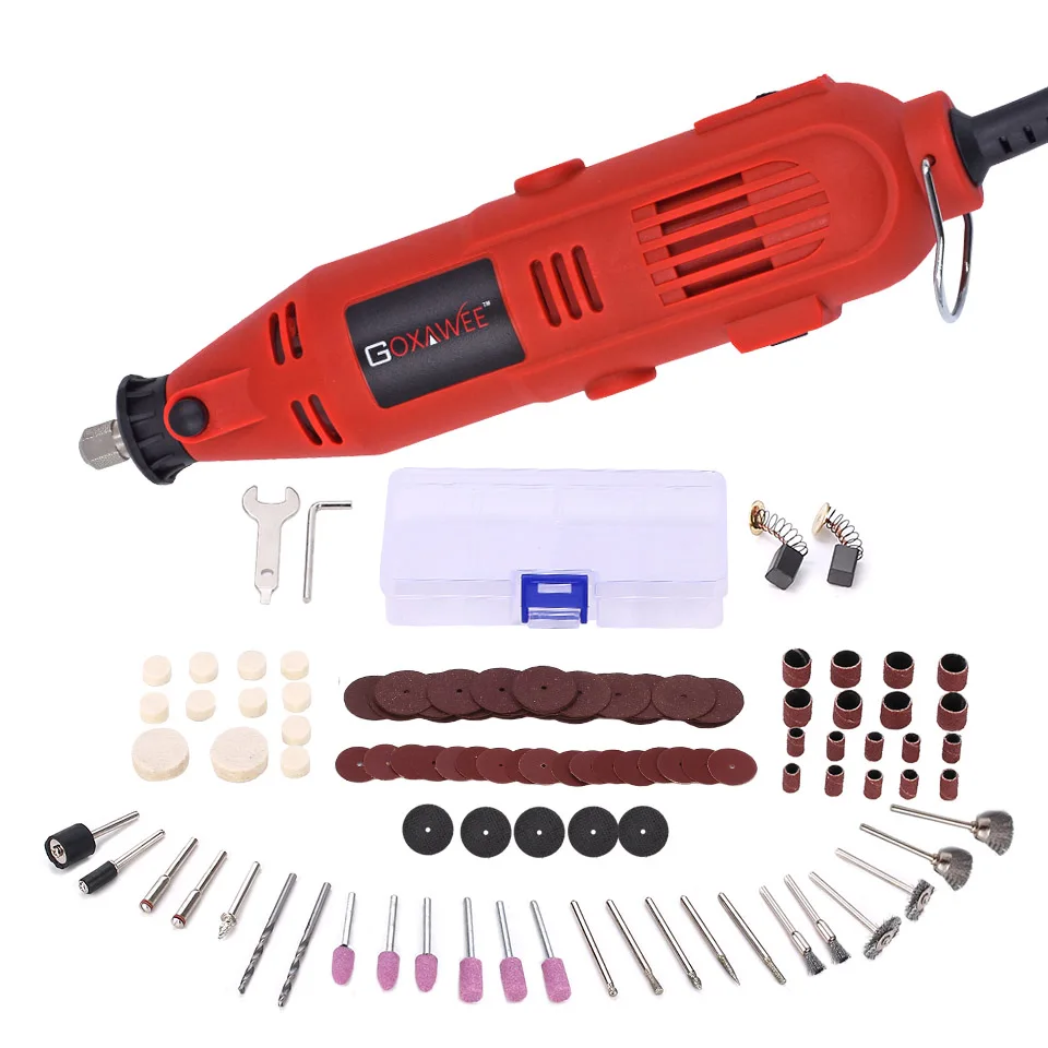 4008-3035-119 GOXAWEE Dremel стильная электрическая дрель мини гравер шлифовальный станок полировщик электроинструменты с 181 шт. вращающиеся инструменты аксессуары - Цвет: 4008-3035-119