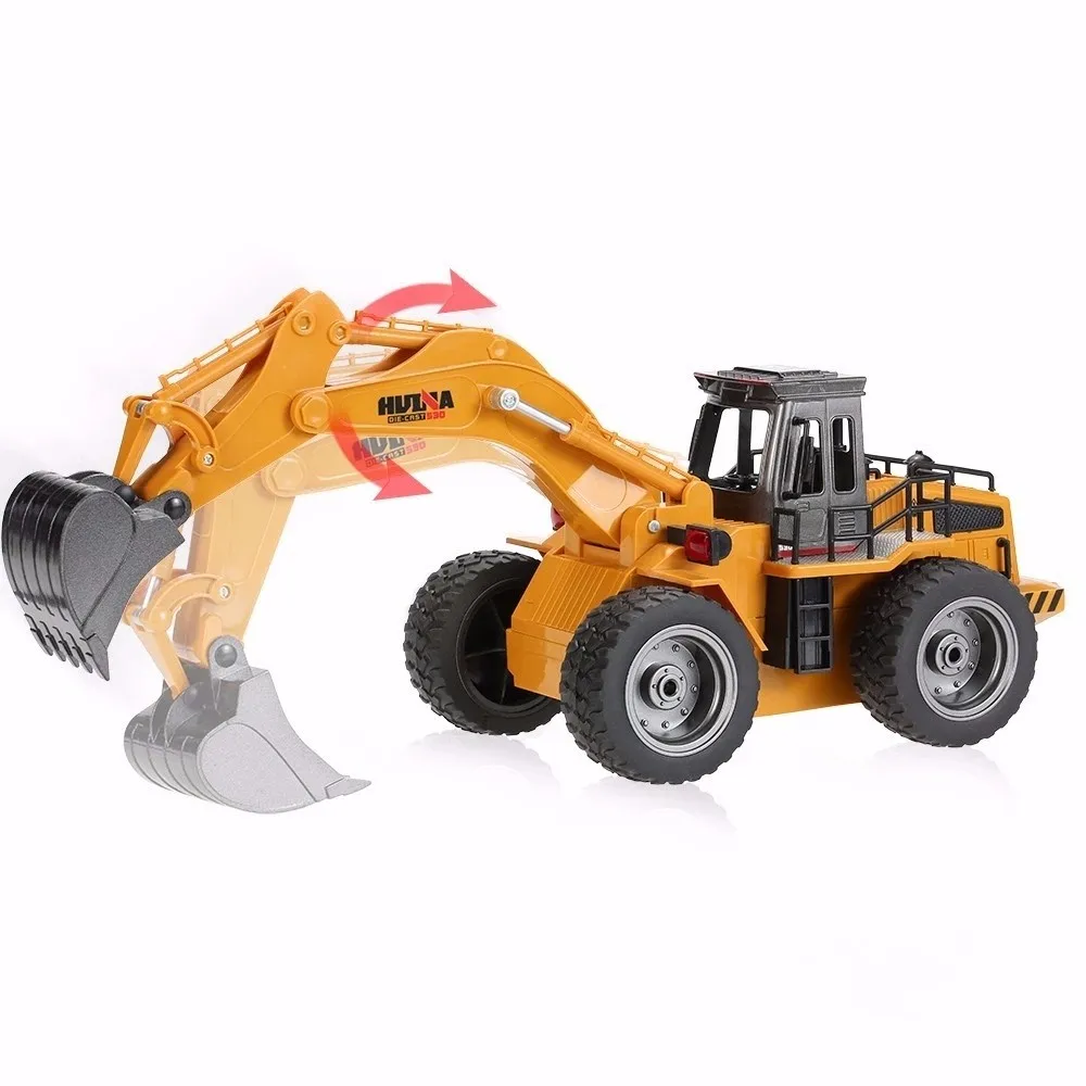 Huina 1530 1:18 RC 2,4G 6CH металлический экскаватор дистанционного управления Автопогрузчик из сплава RTR подарки на день детей