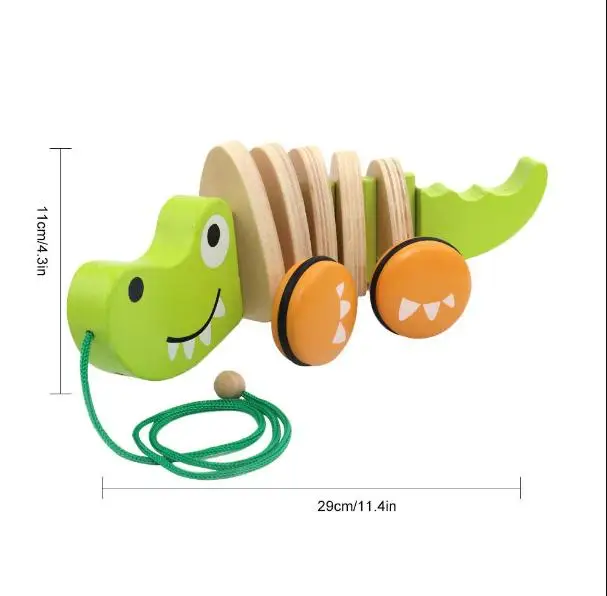 Деревянная Милая мультяшная игрушка в форме животного детская Игрушечная машина