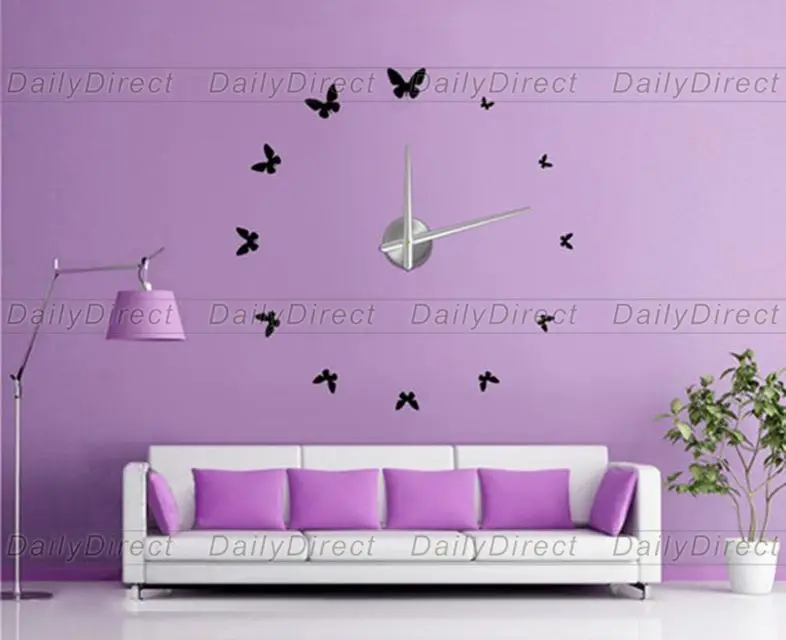 

Adhesive Modern 3D Sticker DIY Wall Clock Room Butterfly Home decor 12S001