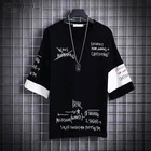 Мужская футболка в стиле хип-хоп, уличная одежда, забавная футболка с буквенным принтом, лето 2021, футболка в стиле Харадзюку, топы с коротким рукавом, футболка, забавная Готическая футболка