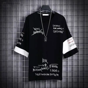 Мужская футболка в стиле хип-хоп, уличная одежда, забавная футболка с буквенным принтом, лето 2021, футболка в стиле Харадзюку, топы с коротким рукавом, футболка, забавная Готическая футболка