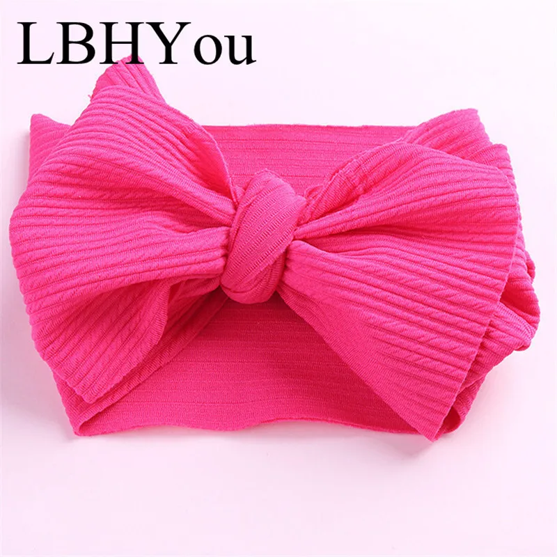

1pcs Wide Knitted Top Knot Headbands For Girls,Big Bows Baby Headwraps DIY Adjustable Hairbands Head Wear