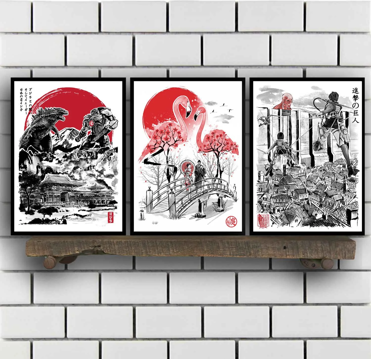 Японский японский стиль искусство Фламинго Сад Маленький лес спирты пурфурект