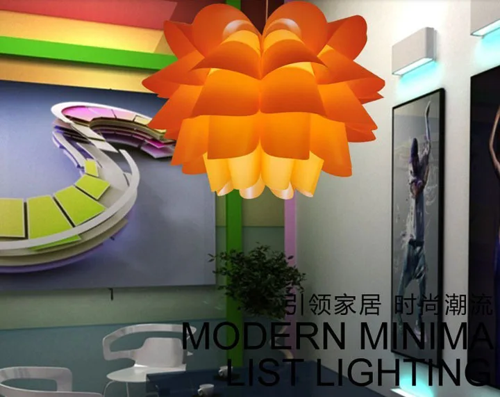 Модный E27 подвесной светильник абажур из ПВХ с энергосберегающей лампой для