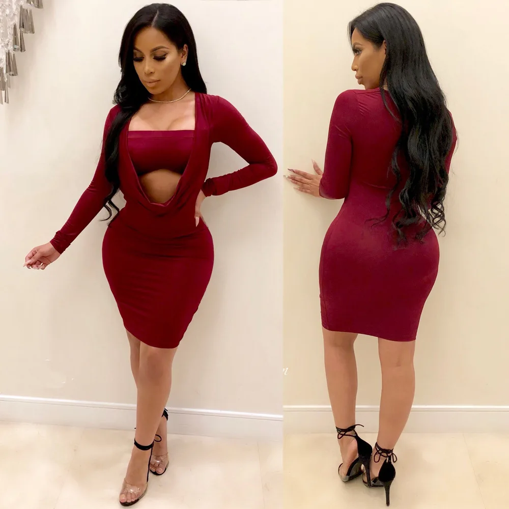 2019 Для женщин пикантные Новая мода зима весна женские платья vestidos обтягивающие