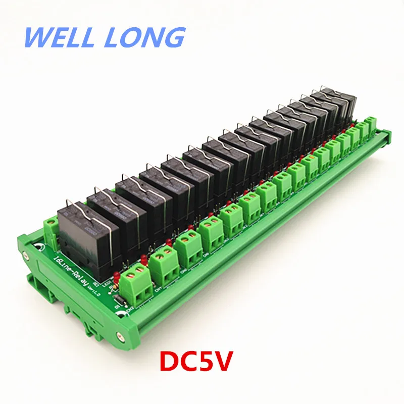 

DIN Rail Mount 16 Channel Power Relay Interface Modul SPDT 16A Power Relay Interface Module,G5RL-1-E 5VDC Relay.