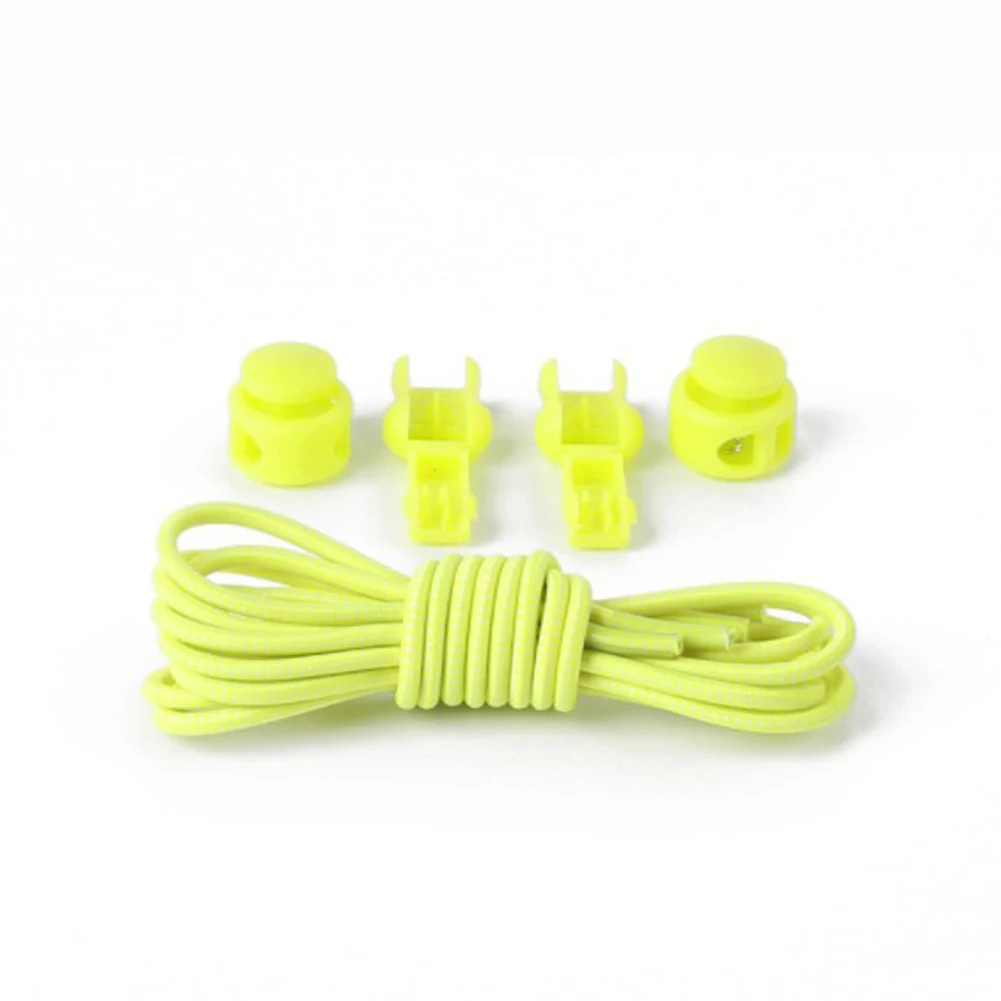 fluorescent yellow Растягивающийся замок кружева 24 цвета пара фиксирующий башмак шнурки эластичные шнурки для кроссовок шнурки для бега/триатлона - Цвет: fluorescent yellow