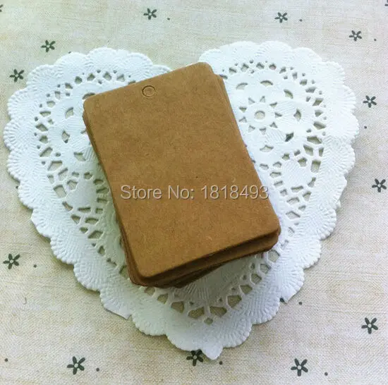 

Free shipping 500 pcs a lot blank kraft paper tag 4.2x6cm/baking price tag/clothing hang tag/identification card/gift tag