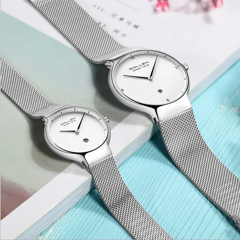 Fashion Simple Brand Lovers Watches Imported Quartz Milanese Bracelet Watch Business Couples Calendar Wrist watch Analog Relojes