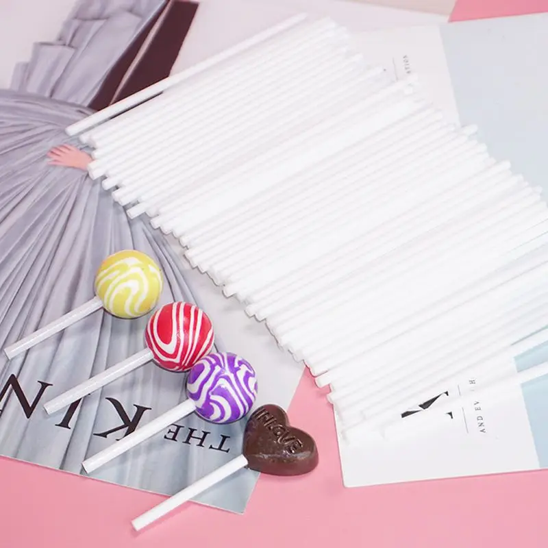 100 шт 10 см/3,94 дюйма DIY леденцы белые пластиковые палочки домашняя выпечка еда ремесло Милый фестиваль домашние конфеты подарок аксессуар