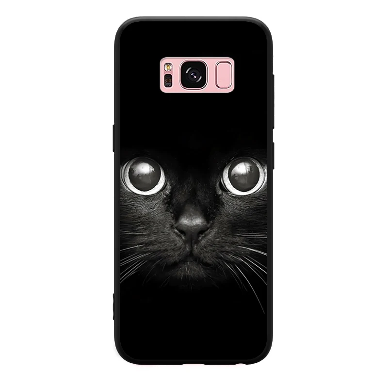Amusing Cool Staring black cat Pattern For Samsung Galaxy A3 A5 A8 J3 J5 J7 Hard Phone Case | Мобильные телефоны и