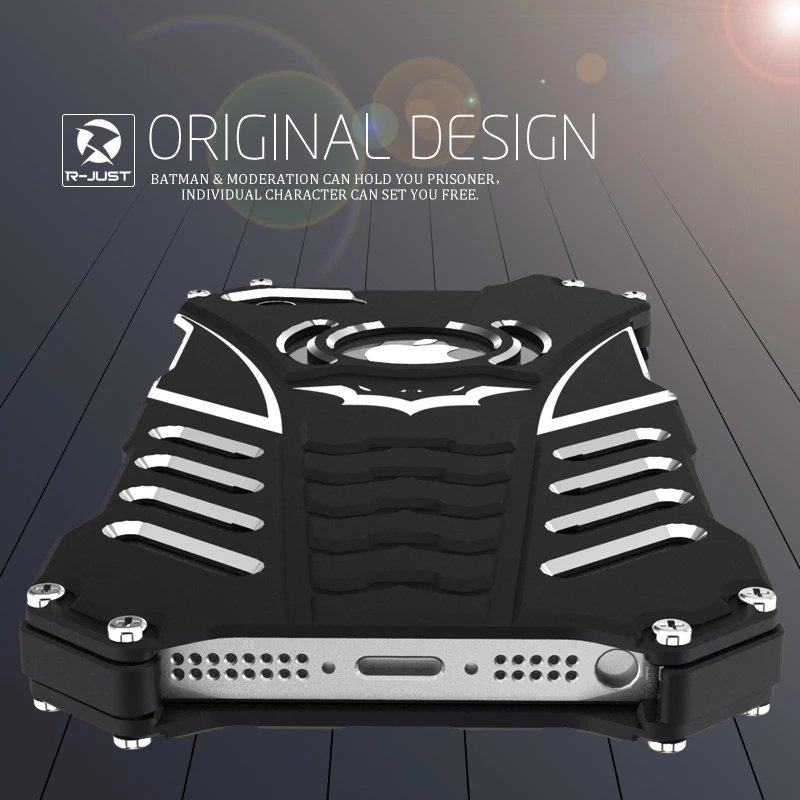 R-just Metal Aluminum Frame + Back cover Batman Phone Cases for iPhone 5C 2016 Newest Design Cool Gift Case Cover Kid |