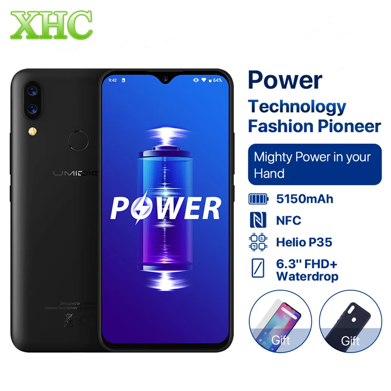 UMIDIGI Power смартфон с 6 3 дюймовым дисплеем восьмиядерным процессором Helio P35 ОЗУ 4 Гб