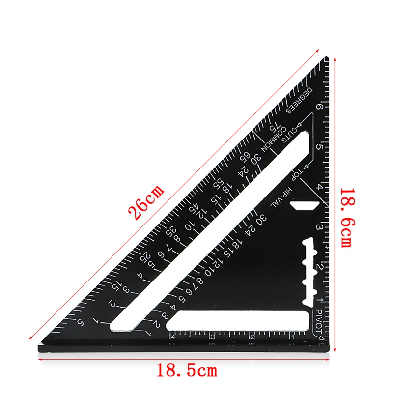 

7" Imperial system Black Aluminum Alloy Measure Speed Square Roofing Triangle