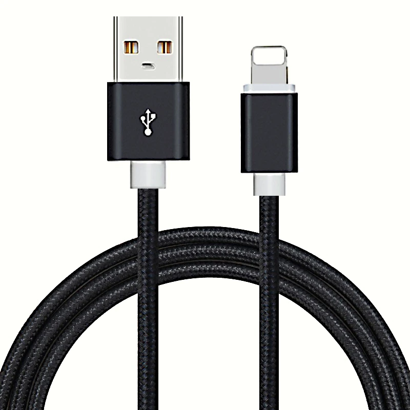 1,5 м usb кабель 10 шт./лот 20 шт./лот 50 шт./лот 100 шт./лот нейлоновый плетеный кабель Быстрая зарядка для iPhone кабель - Цвет: Black
