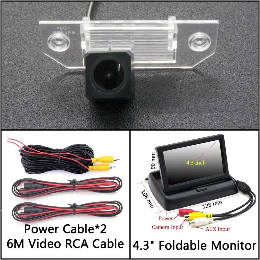 Cam N 4.3 inch Fold Full HD резервная камера заднего вида для Ford Mondeo C-Max Focus/Focus 2 Fiesta S-MAX Автостоянка ЖК-зеркало монитор - Название цвета: Cam N 4.3 inch Fold