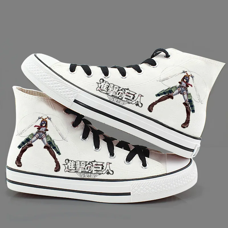 

High-Q Unisex Attack on Titan Preppy plimsolls canvas shoes rope soled shoes Attack on Titan Casual Daily Hand-painted shoes