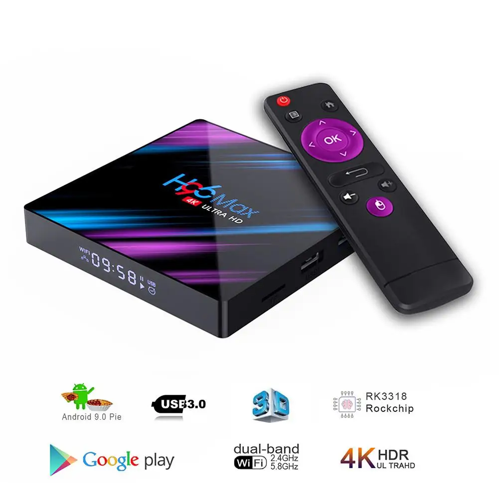 H96 MAX Smart tv Box 4G 64G Rockchip RK3318 4 ядра 2 5G WiFi K HDR BT 0 телеприставка USB сетевой плеер