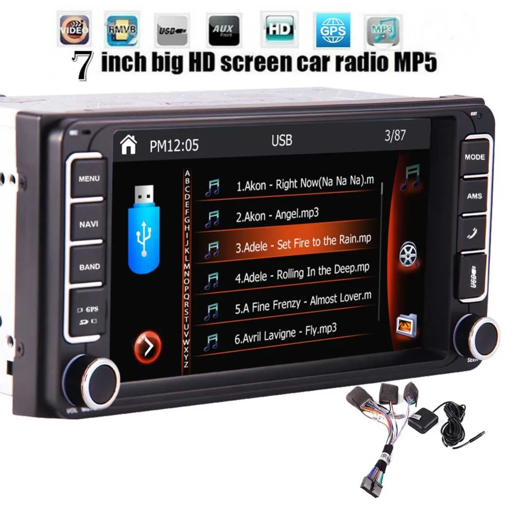 Автомобильный стерео 1080P FM/AM радио Авторадио Bluetooth головное устройство без DVD 2 din