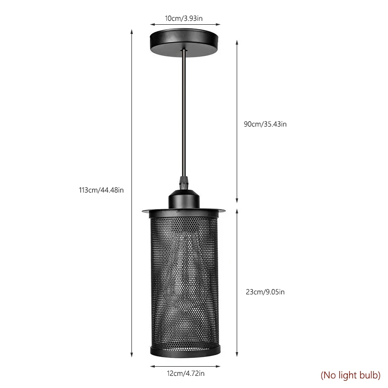 Bombilla LED E27 de estilo Retro, luces colgantes con diseño de malla de Metal, lámpara colgante de un solo Cabeza colgando para casa, cafetería, Hotel, Loft y pasillo