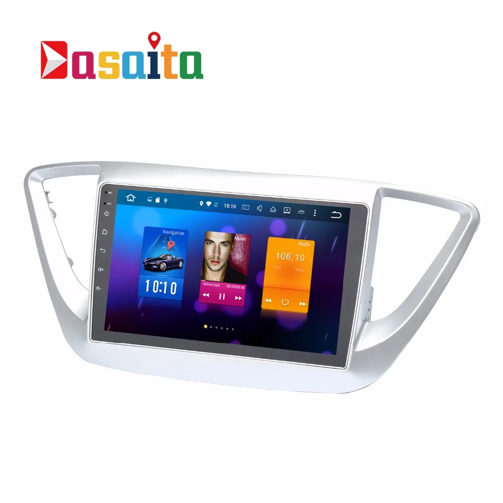 Dasaita 9 "Android 6.0 автомобиль GPS плеер для Hyundai VERNA SOLARIS с Octa core 2 ГБ RAM Авто Радио