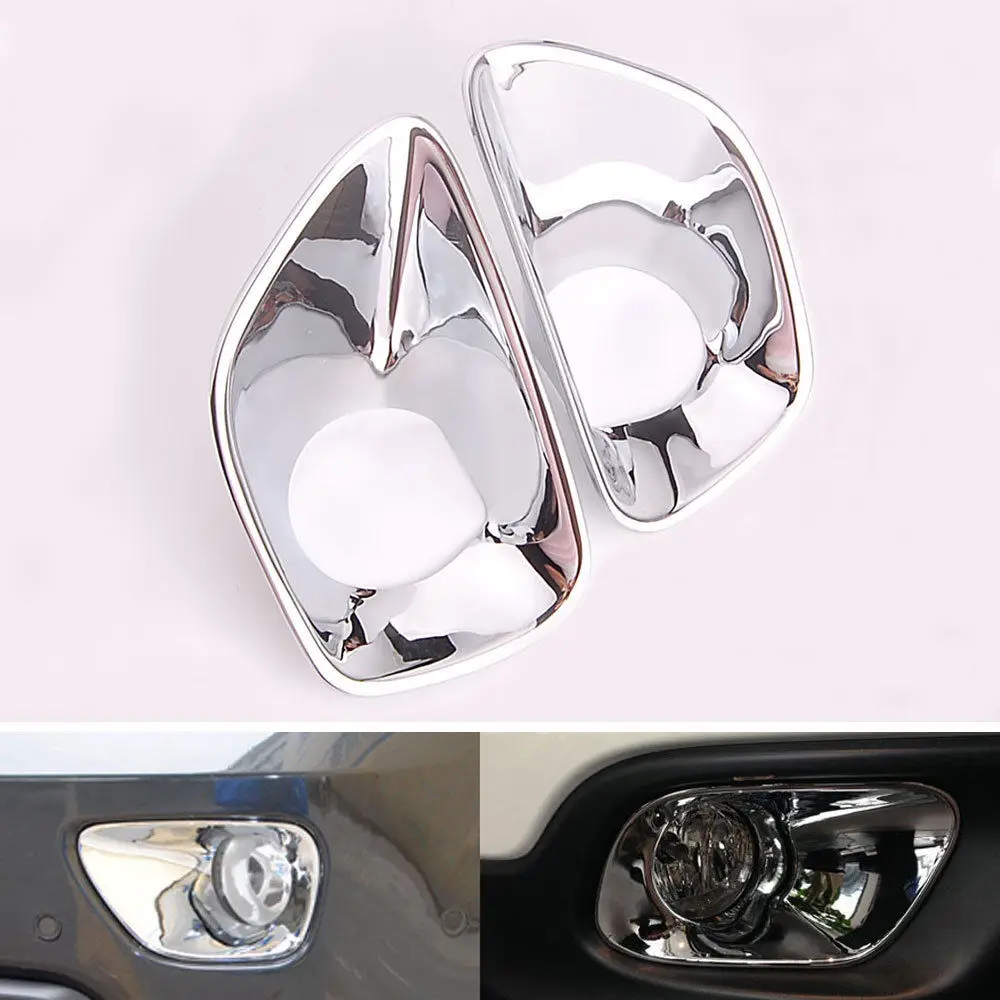 

BBQ@FUKA 2Pcs Chrome ABS Auto Front Fog Light Lamps Cover Trim Car Styling Accessories Fit for Jeep Grand Cherokee 2011-2013