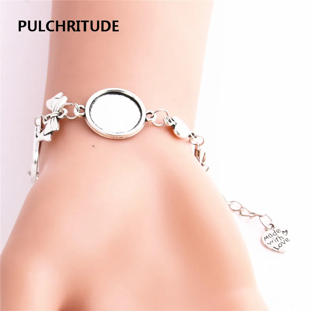PULCHRITUDE 3 шт./лот металлическая цепочка кабошон основа подходит для круглого 16 см