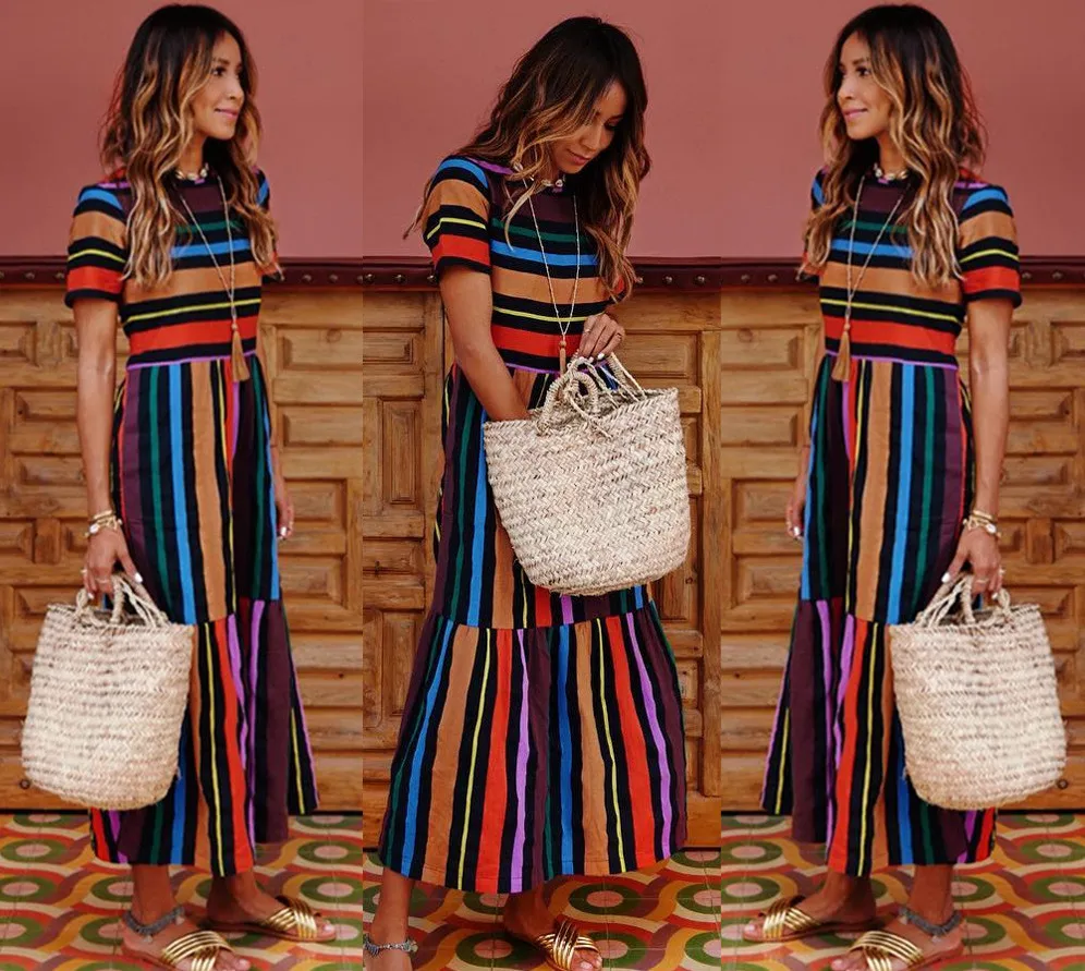 Maternity Rainbow Dress Pregnancy Clothing for Pregnant Women Dress Vestidos Clothes Beach Long Dresses Plus Size Photo Shoot sexy maternity dresses for photo shoot pregnant dress for pregnant women summer plus size dress pregnancy clothes dress