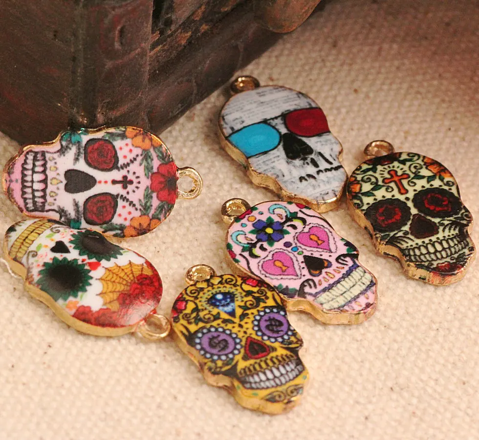 (30 шт.) растягивающиеся Подвески Calavera милые капризные подвески в виде черепа