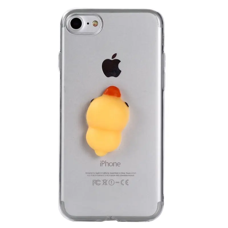 Для iPhone SE 3D милый мягкий Чехол резиновый Кот утка Capinha для 5 5S 6 6s s 7 8 Plus 6Plus 7Plus X Hoesje