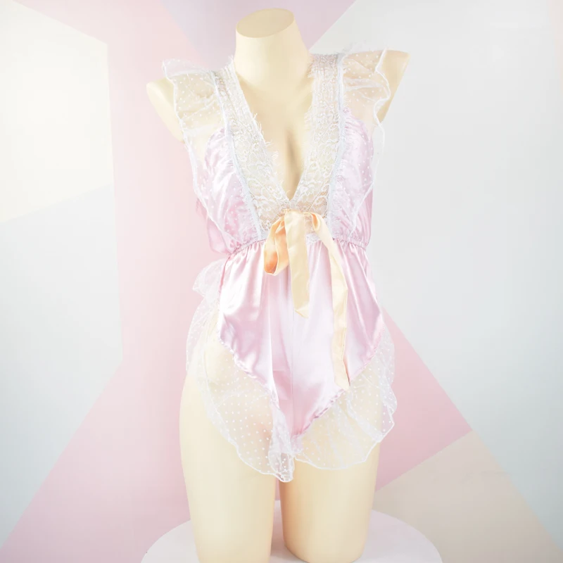 Женское Сексуальное Кружевное боди с v образным вырезом vetement femme langery Sexy para