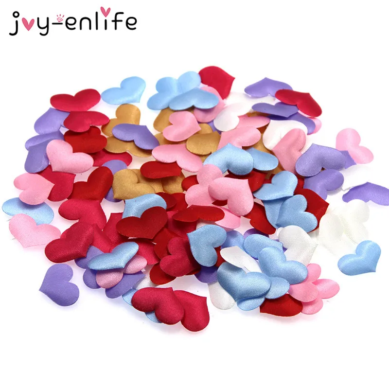 JOY ENLIFE 50 шт./пакет красочные 35 мм Сердце Ткань конфетти разброс таблицы декор