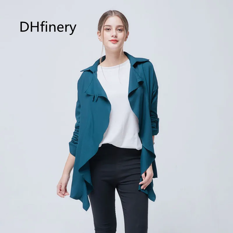 DHfinery casaco feminino женские Весна Осень Свободные повседневные Дикий Тонкий ветровка