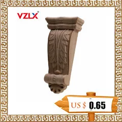 VZLX декоративные деревянные аппликации Intage Неокрашенная древесина резная угловая рамка с аппликацией для домашней мебели настенный Декор двери шкафа