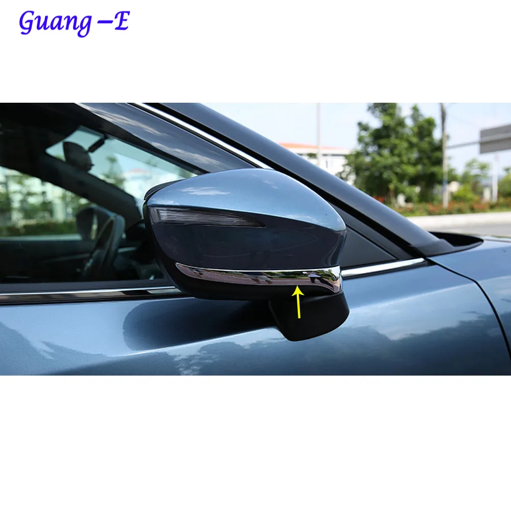 

car ABS chrome back rear view Rearview Side Mirror Strip Cover stick trim panel 2pcs For Mazda CX-5 CX5 2015 2016