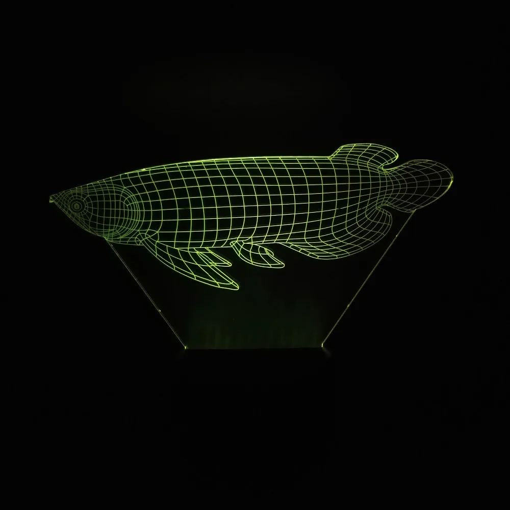 3D модная Имитация рыбы визуальный СВЕТОДИОДНЫЙ Ночник светильник Lucky Arowana