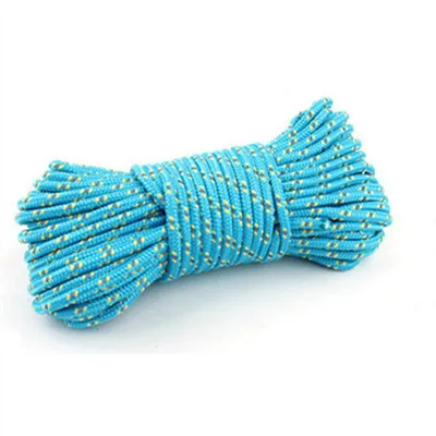 light blue 5 мм Паракорд 10 м 20 м 50 м светоотражающего тента веревка Открытый Кемпинг Туризм Альпинизм Рыбалка Охота выживания ветрозащитный трос - Цвет: light blue