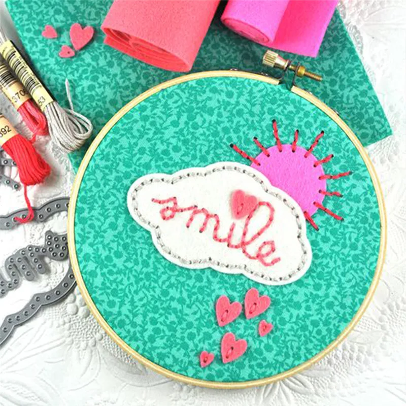 InLoveArts высечка сшитая Смайл облако Металл Сделай Сам декоративное рельефное