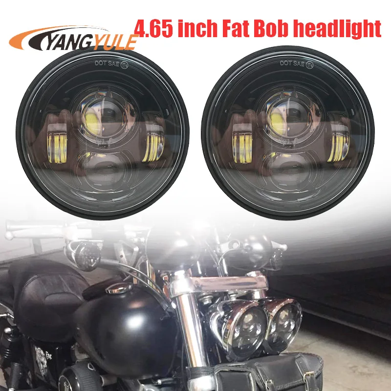 Для Davidson drl Fat Bob Black 4 65 дюймовые фары в стиле мотора для FXDF Dyna Fatbob светодиодный