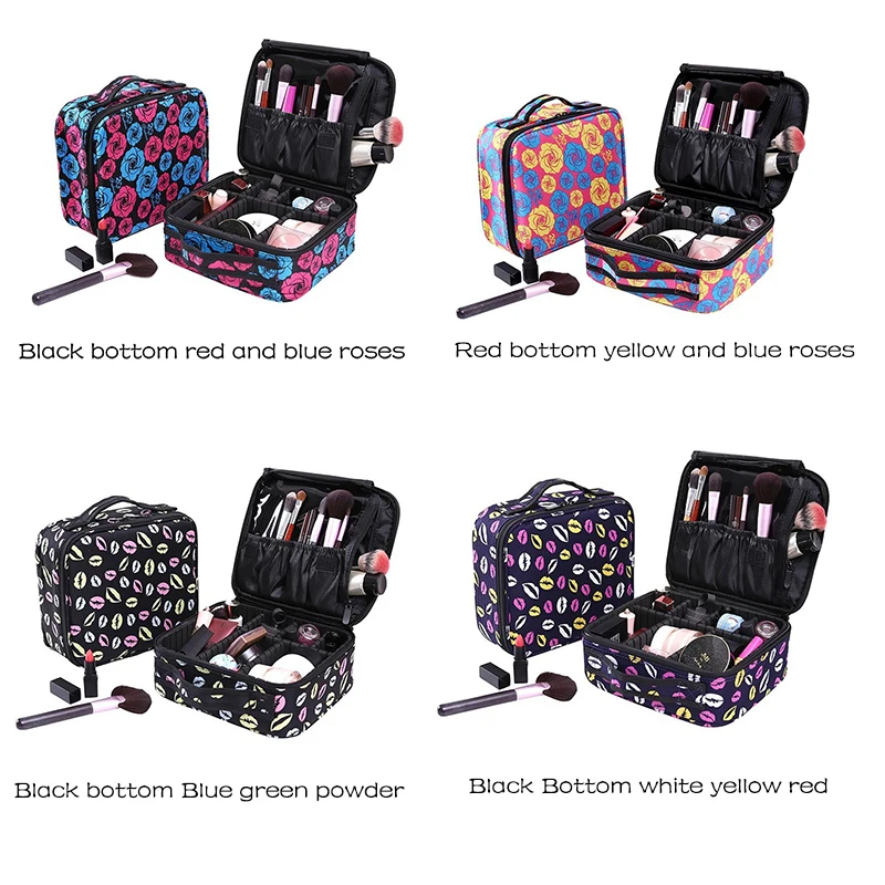 Brand 2019 New Storage box Red Lip Flower pattern Women Makeup Bag Nylon Waterproof Portable Travel Organizer Cosmetic Case | Дом и сад