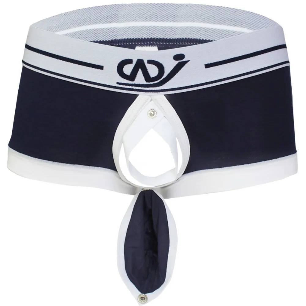 Navy Blue IEFiEL, сексуальные мужские шорты-боксеры, шелк, Wetlook, Тонкий Вырез, слон, бандаж, нижнее белье, трусы для геев, мужское нижнее белье, трусы - Цвет: Navy Blue